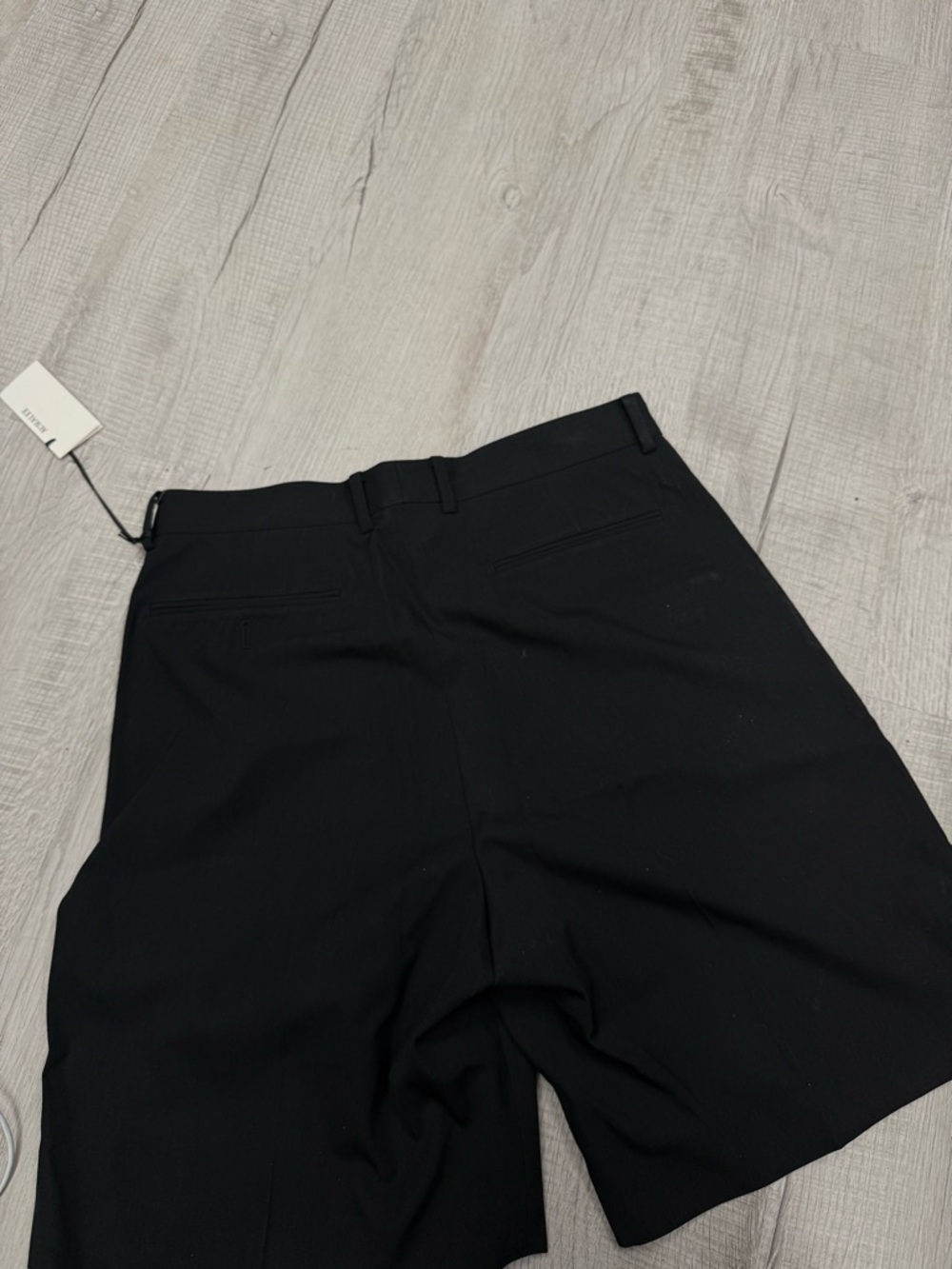 Men's Black Flat Front Dress Shorts - Picture 3 of 4